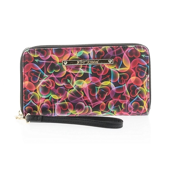 Betsey Johnson Handbags - Betsey Johnson Neon Heart Print Wristlet Wallet Y2K Coquette Clutch